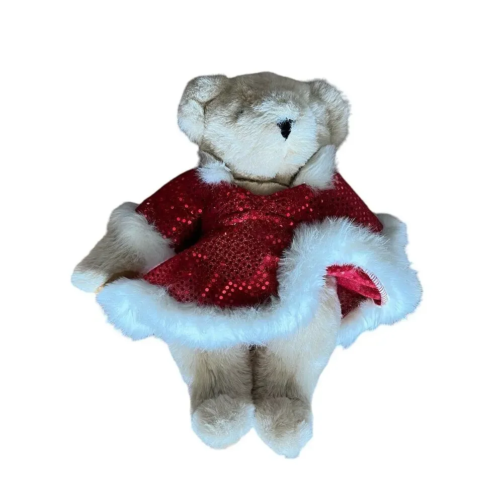 Vermont Teddy Bear Christmas Xmas Holiday Bear Mrs. Claus Red White